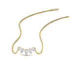 0.75 Carat 5 Stone Pear Shaped Diamond Necklace