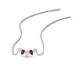 0.75 Carat 5 Stone Pear Shaped Diamond Necklace