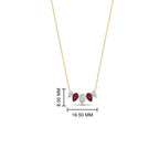 0.75 Carat 5 Stone Pear Shaped Diamond Necklace