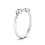 0.75 Carat 5 Stone Wedding Band Diamond Teardrop