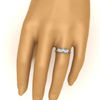 0.75 Carat 5 Stone Wedding Band Diamond Teardrop