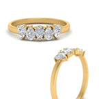 0.75 Carat 5 Stone Wedding Band Diamond Teardrop