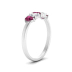 0.75 Carat 5 Stone Wedding Band Diamond Teardrop