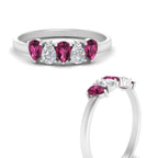 0.75 Carat 5 Stone Wedding Band Diamond Teardrop
