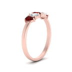 0.75 Carat 5 Stone Wedding Band Diamond Teardrop