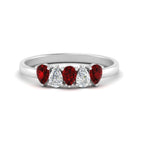 0.75 Carat 5 Stone Wedding Band Diamond Teardrop