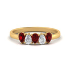 0.75 Carat 5 Stone Wedding Band Diamond Teardrop