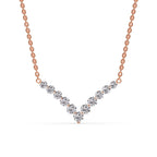 Round Graduated V-Necklace
