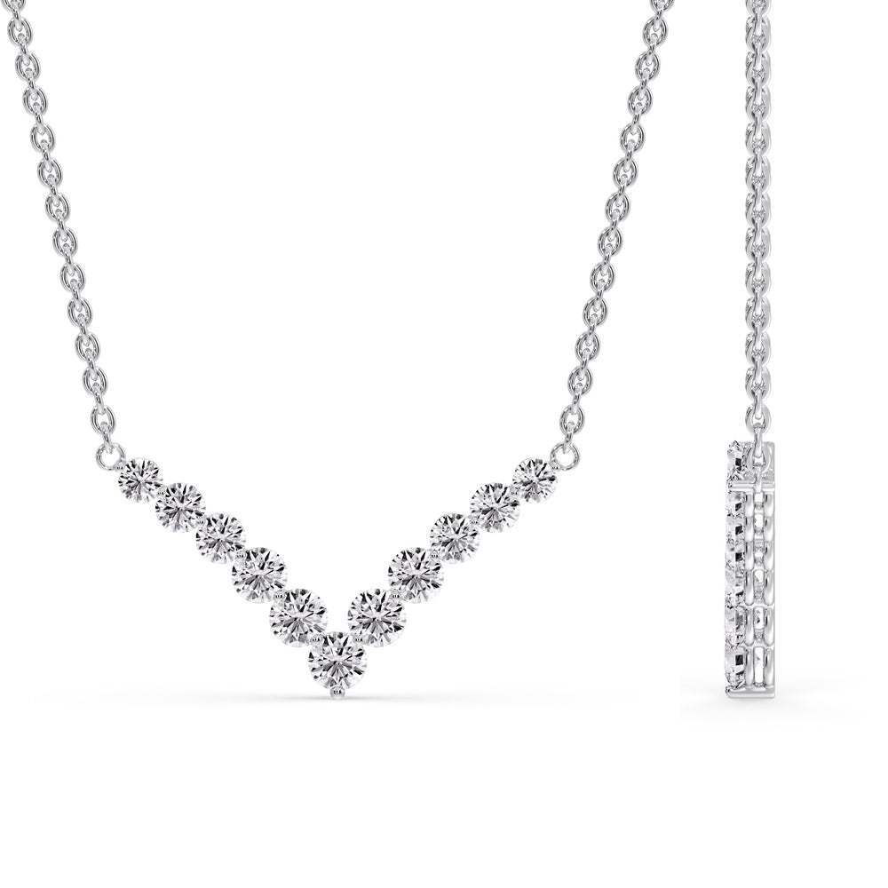 Round Graduated V-Necklace