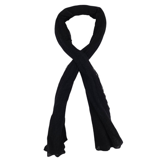 Black Small Cashmere Plain Scarf