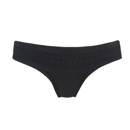 Champagne - Silk & Organic Cotton Brief in Black - The Peony Haus