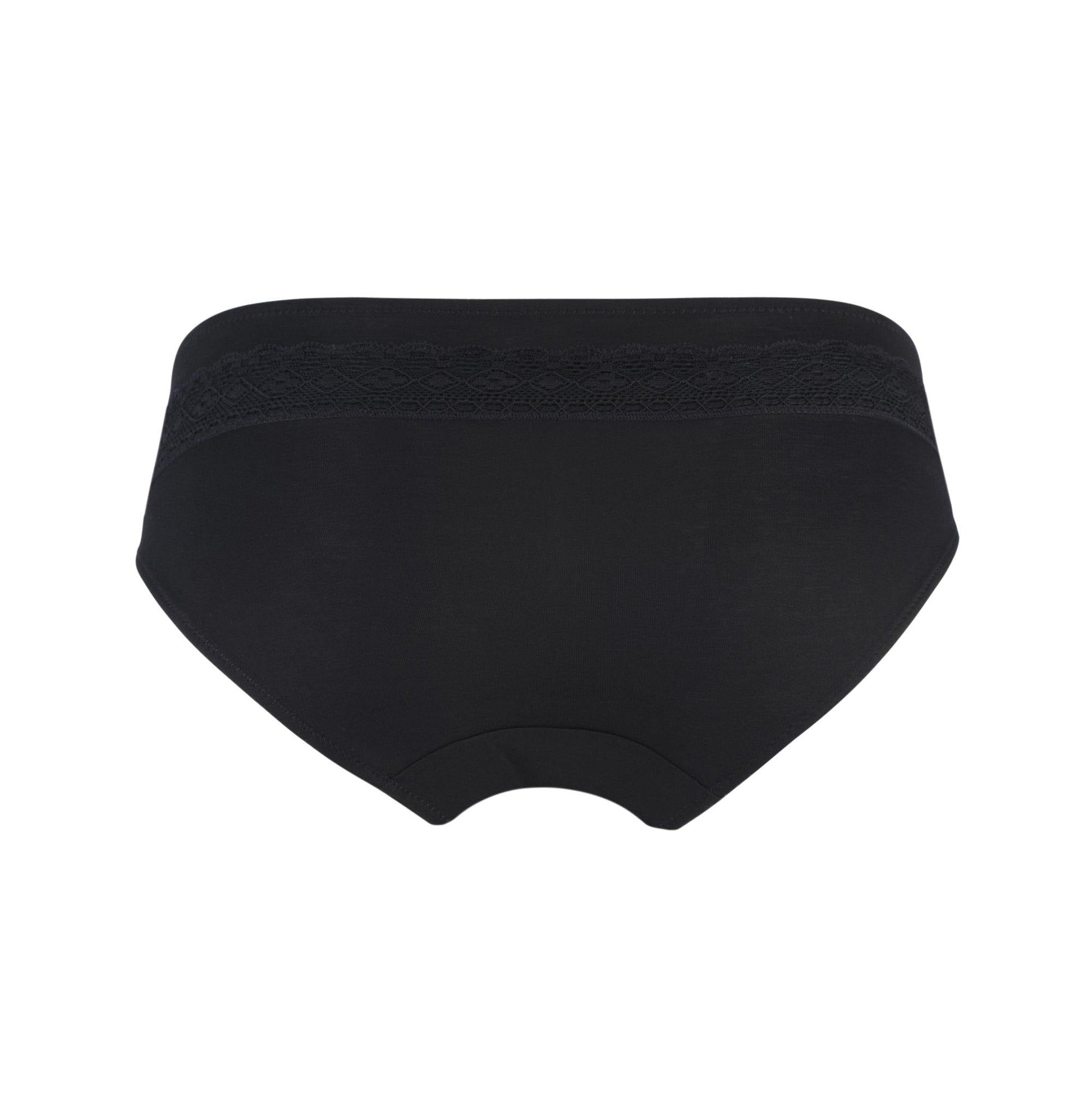 Champagne - Silk & Organic Cotton Brief in Black - The Peony Haus