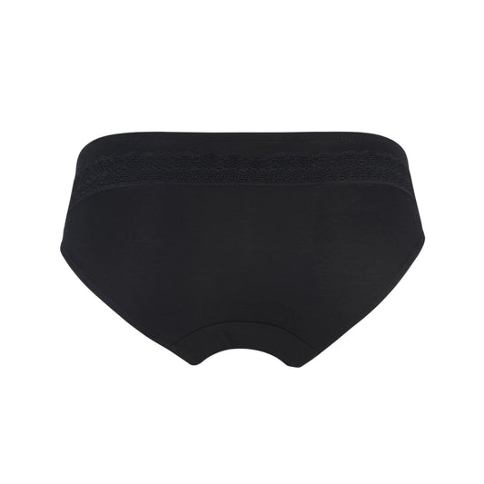 Champagne - Silk & Organic Cotton Brief in Black - The Peony Haus