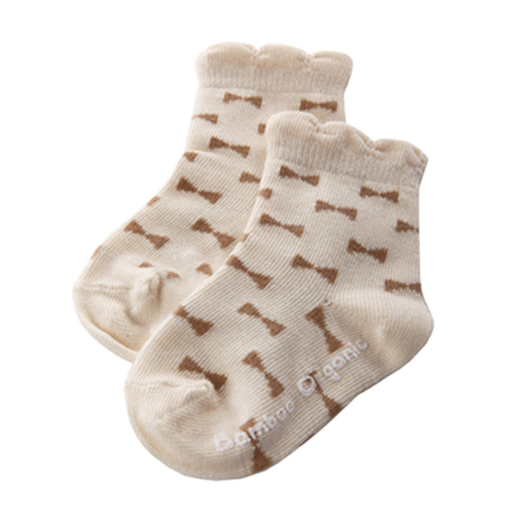 Hipzoo Organic Cotton Baby Socks Set - Stripes & Ribbon Pattern 1pc