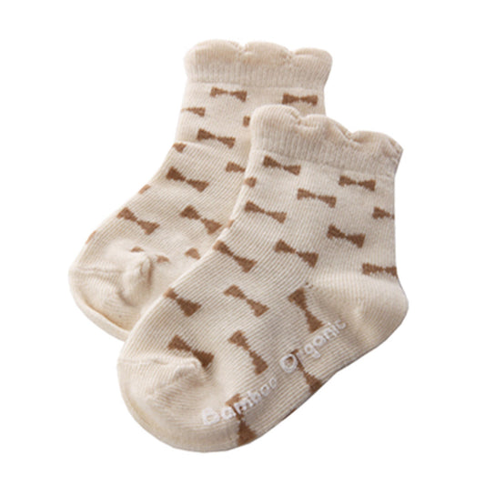 Hipzoo Organic Cotton Baby Socks Set - Stripes & Ribbon Pattern 1pc - The Peony Haus