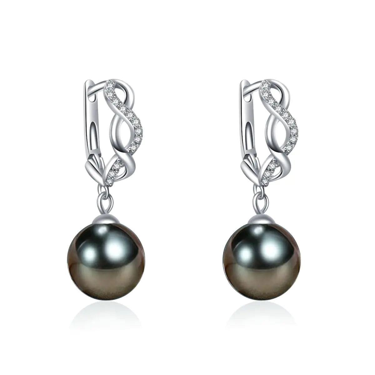 Tahitian Black Pearls & Stirling Silver Earrings - The Peony Haus