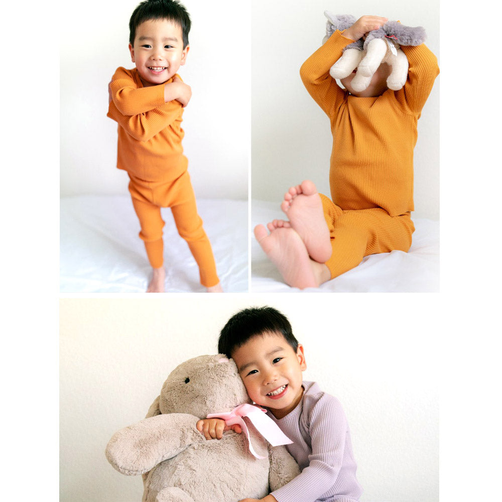 Hipzoo Organic Cotton Kids Pajama Set Flat seam