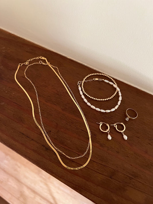 Dainty Vintage Pearl Huggies