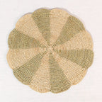 Pinwheel Olive Placemat, raffia tabletop