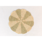 Pinwheel Olive Placemat, raffia tabletop