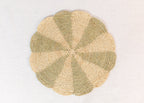 Pinwheel Olive Placemat, raffia tabletop