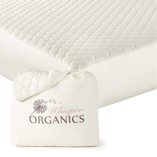 Organic Cotton Quilted Mattress Pad Protector -  GOTS certified