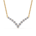 Round Graduated V-Necklace