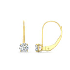 1 Carat Round Diamond Lever Back Earrings