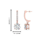 1 Carat Solitaire Halo Diamond Drop Earrings