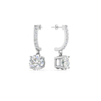 1 Carat Solitaire Halo Diamond Drop Earrings