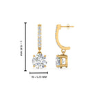 1 Carat Solitaire Halo Diamond Drop Earrings