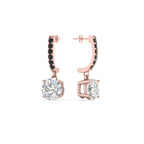 1 Carat Solitaire Halo Diamond Drop Earrings