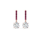 1 Carat Solitaire Halo Diamond Drop Earrings