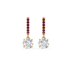 1 Carat Solitaire Halo Diamond Drop Earrings