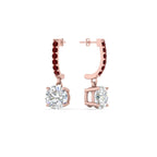 1 Carat Solitaire Halo Diamond Drop Earrings