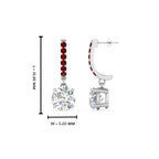 1 Carat Solitaire Halo Diamond Drop Earrings