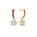 1 Carat Solitaire Halo Diamond Drop Earrings