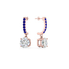 1 Carat Solitaire Halo Diamond Drop Earrings