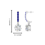 1 Carat Solitaire Halo Diamond Drop Earrings