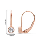 Lever Back Bezel Set Round Diamond Earrings