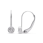 Lever Back Bezel Set Round Diamond Earrings