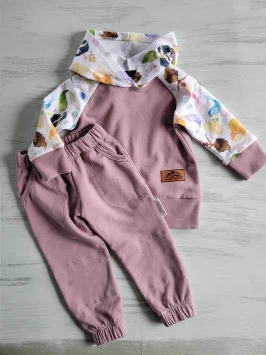 Kids Mermaid hoodie -Organic American Made Cotton - 95% Cotton