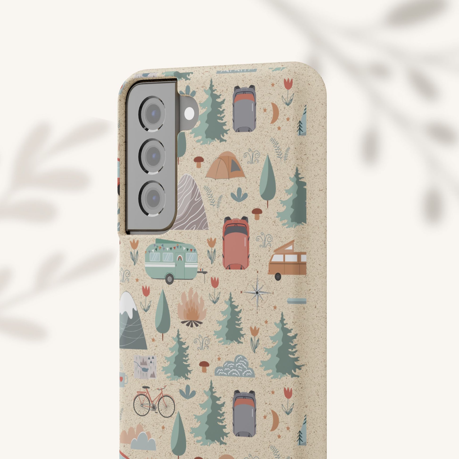 Plant based, biodegradable phone cover - Happy Camper - The Peony Haus