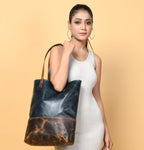 Green Women's Leather Tote