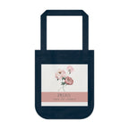 Organic Canvas Tote Bag with Floriography Peony Design by The Peony Haus - The Peony Haus