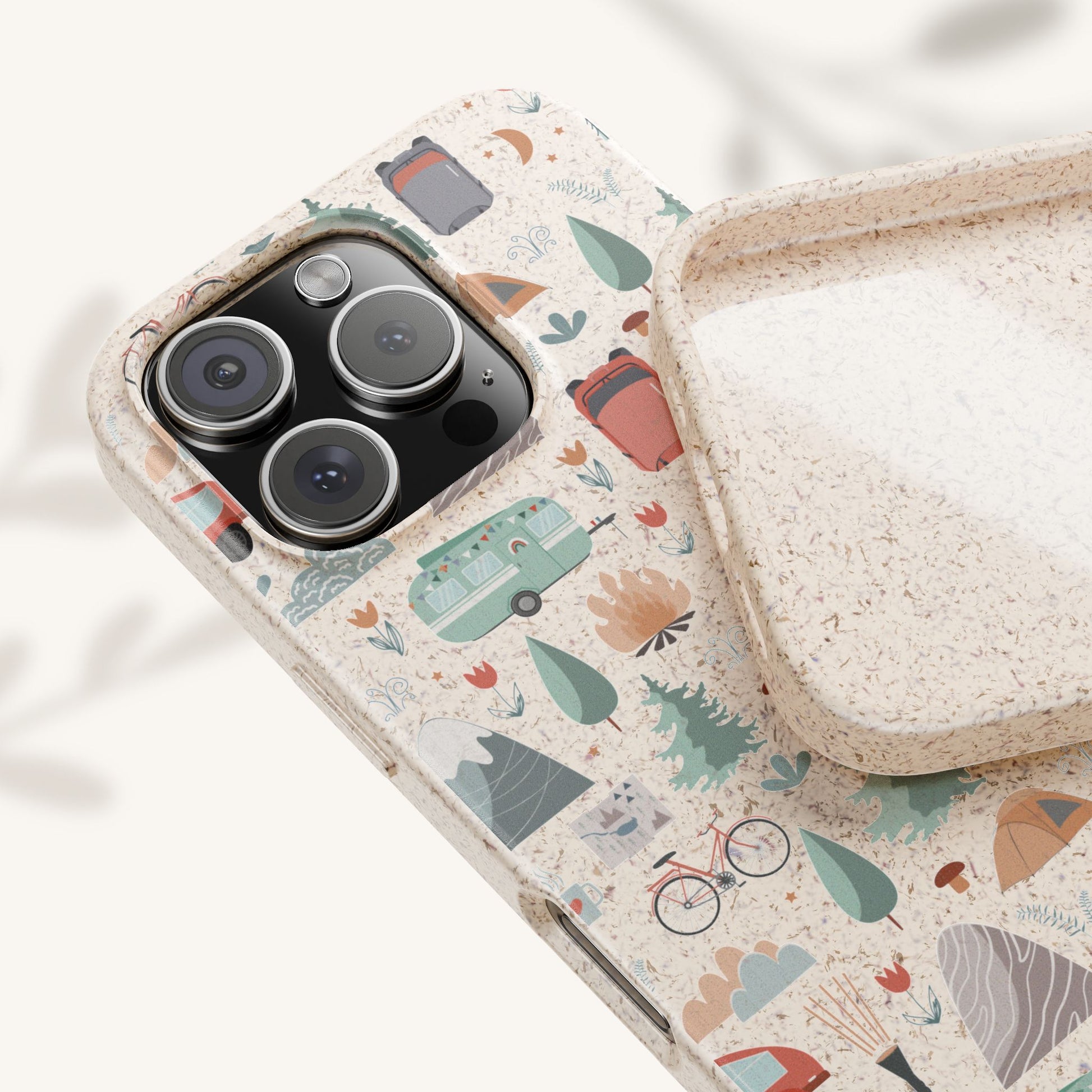 Plant based, biodegradable phone cover - Happy Camper - The Peony Haus