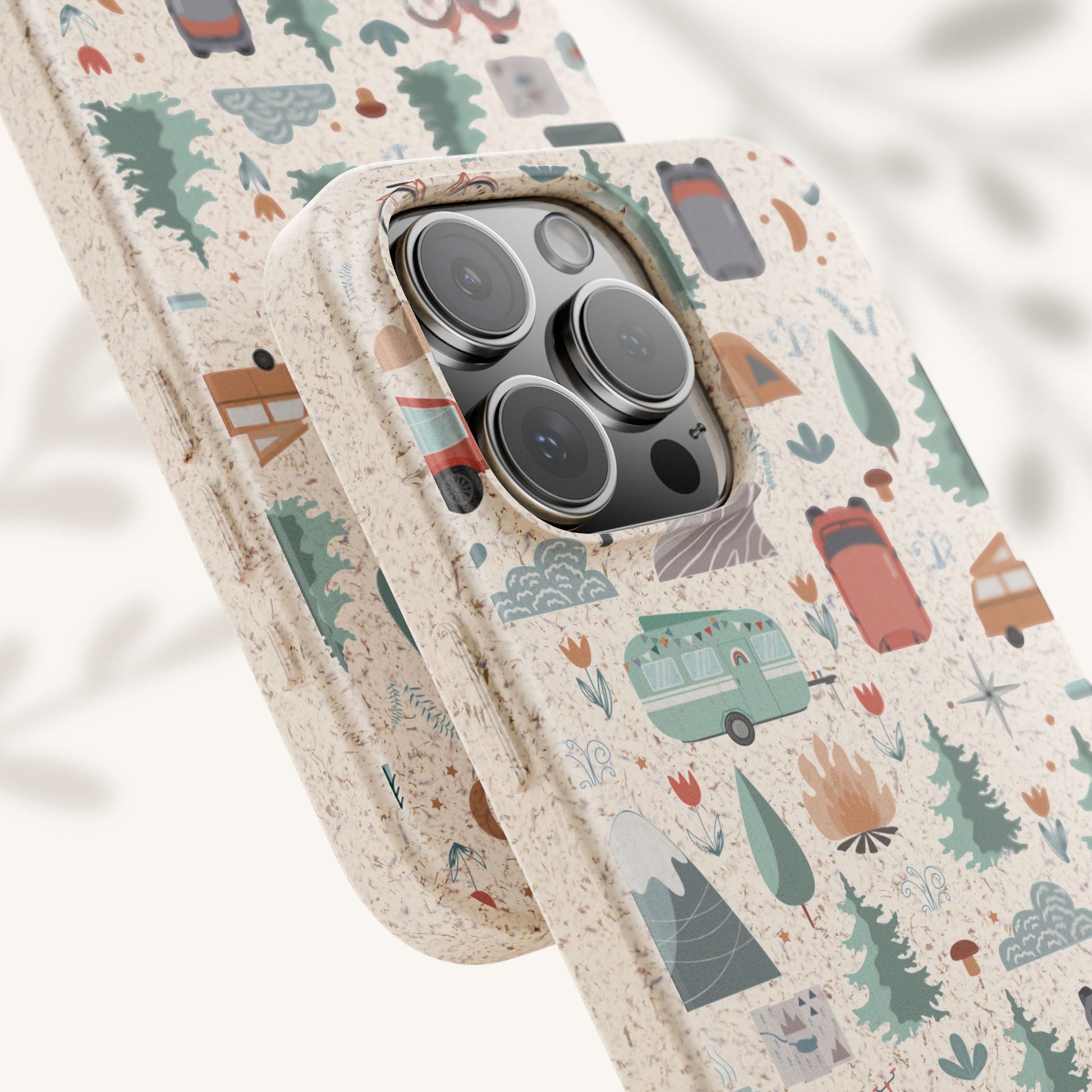 Plant based, biodegradable phone cover - Happy Camper - The Peony Haus