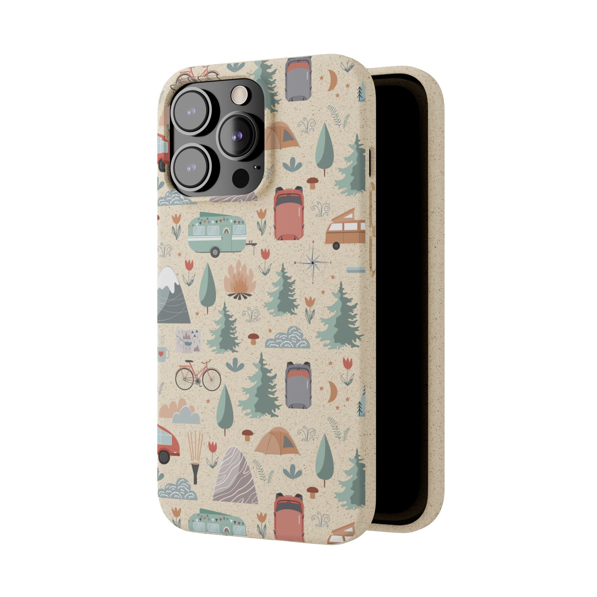 Plant based, biodegradable phone cover - Happy Camper - The Peony Haus