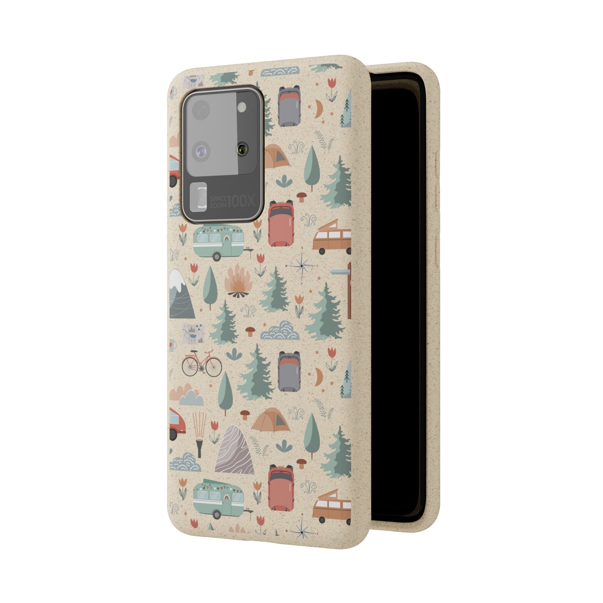 Plant based, biodegradable phone cover - Happy Camper - The Peony Haus