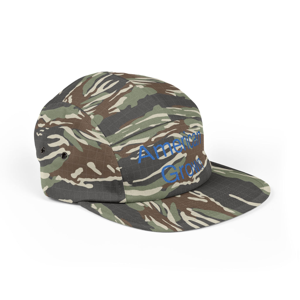 American Grown 5 Panel Cap, Embroidered Cap 100% Cotton